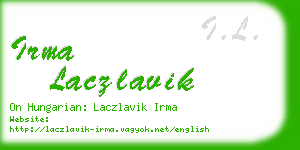 irma laczlavik business card